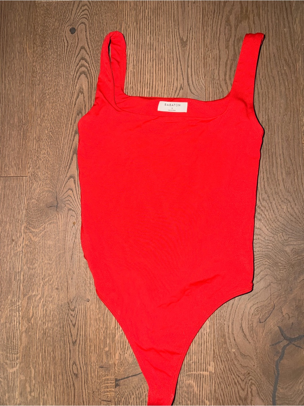 Babaton Red Bodysuit Tank-Style One-Piece Bodysuit